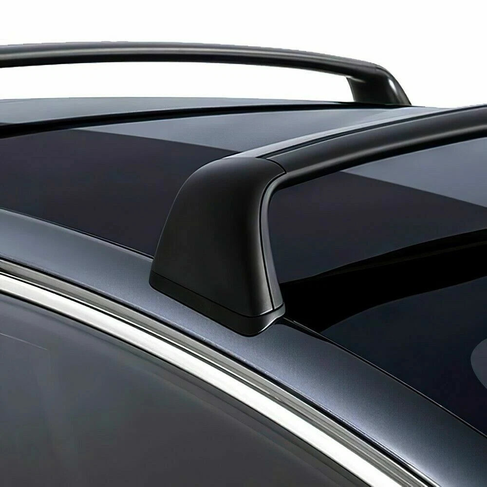 4x Black Roof Rack Cover Rail End Shells for Tesla Model 3 (2017–2023)