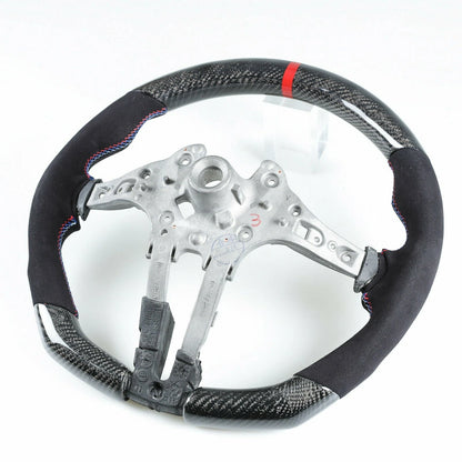 Steering Wheel Carbon Fiber Suede Flat Bottom for BMW F80 M3 F82 M4 (2012-2019)