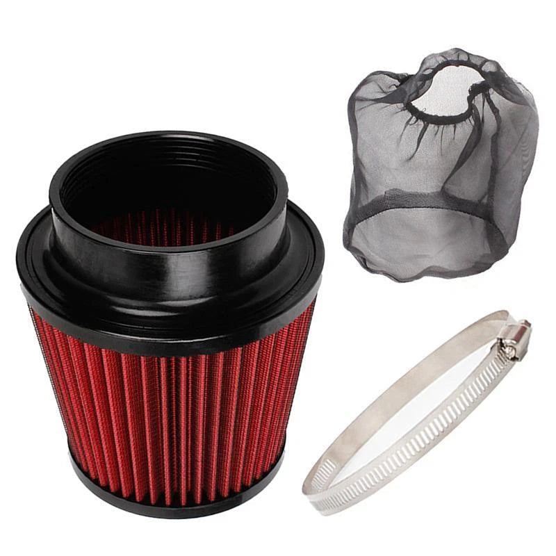 4" Universal Round Cone Air Filter with Clamp for Car