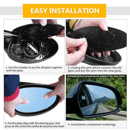 Heated Mirror Glass with Backing Plate Passenger Side RH for BMW 745i (2002-2005)
