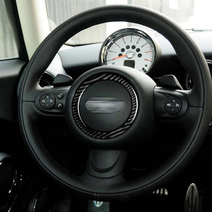 Car Carbon Fiber Steering Wheel Cover Ring Fit For Mini Cooper R55 R56 R57 R60