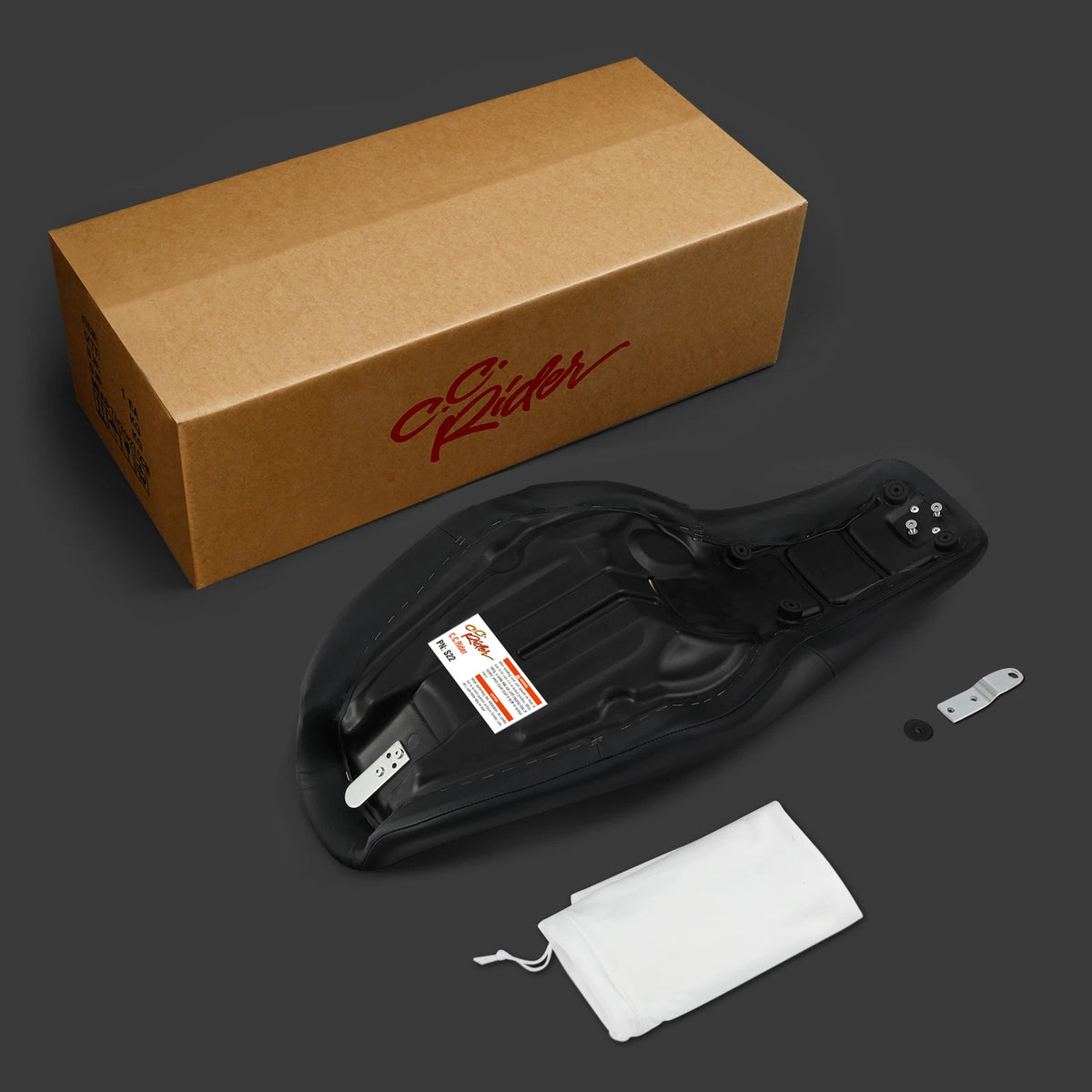 Black & White Driver Passenger Seat for Harley Dyna Street Bob (2006-2017)