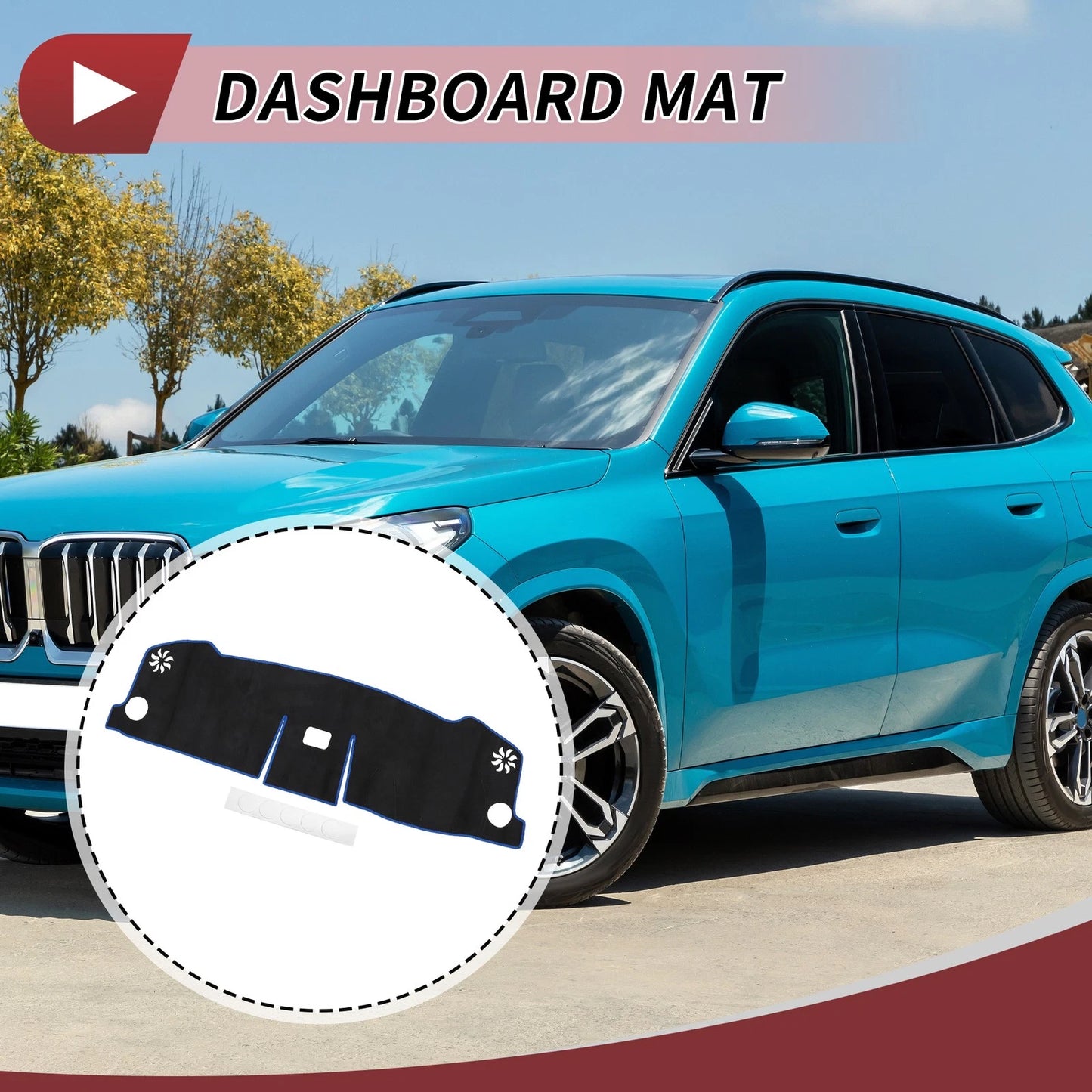 Dashboard Cover Mat for Honda VEZEL RV Series 2021-2024 Protector Black Blue