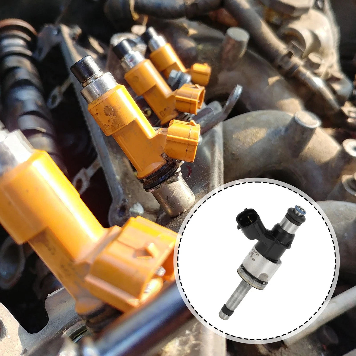 Fuel Injector 2.5 for TOYOTA RAV4 (2019-2023) 1 Pc Black Silver Tone