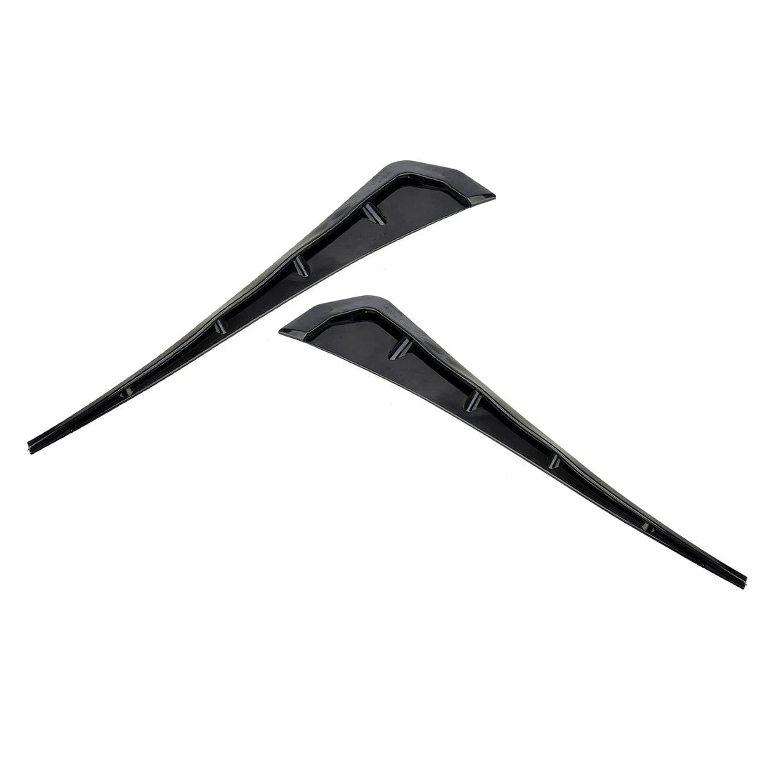 2 x Gloss Black Side Window Fender Covers for Universal Fit