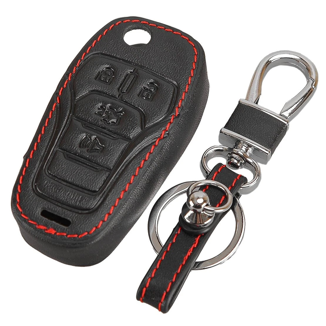 4 Button Key Protective Case Cover for Ford Edge Fusion Explorer F-150 (2015-2023)