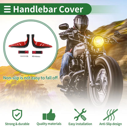 7/8 22mm Motorcycle Hand Grips Cover Kit Hand Grips Rubber Red