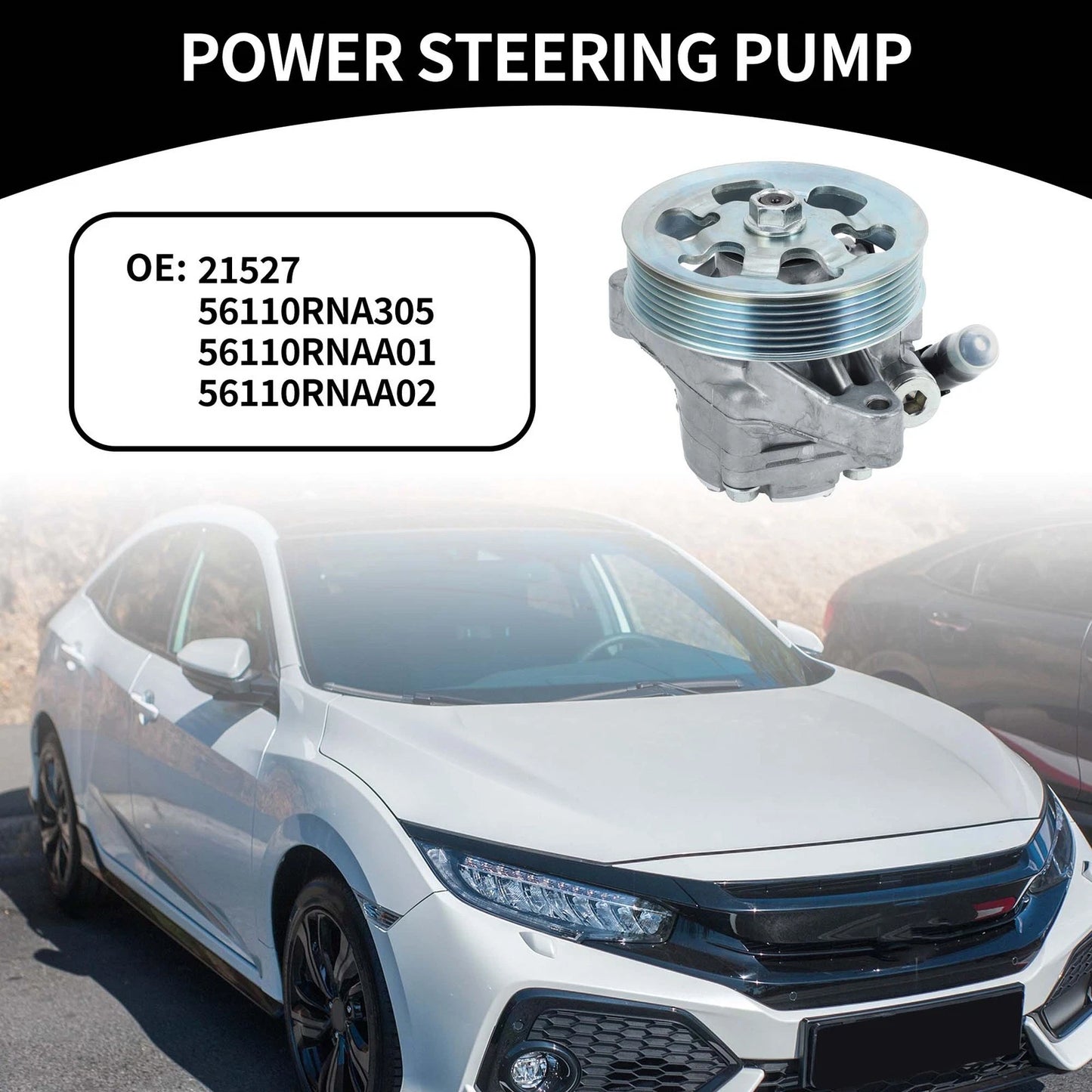 Power Steering Pump w/ Pulley for Honda Civic (2006-2011)