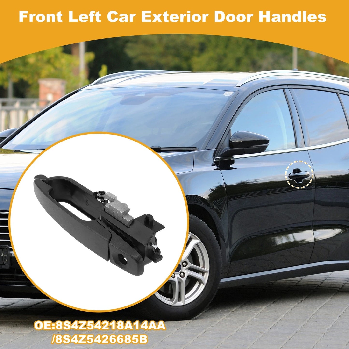 Front Left Door Handle for Ford Focus 2008-2011 - Black Exterior Handle