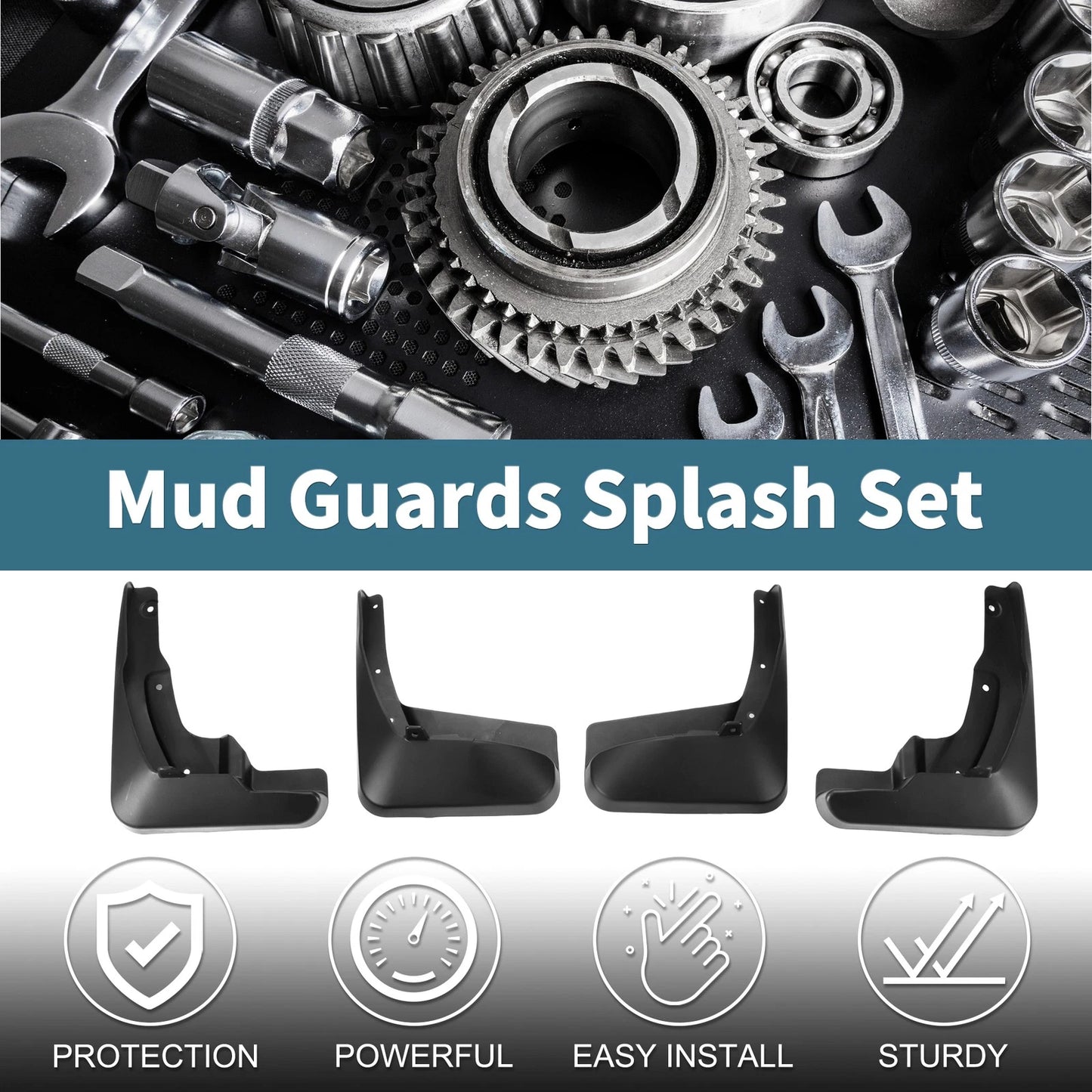 Mud Flaps Splash Guards 1 Set for Toyota Venza (2013-2016)