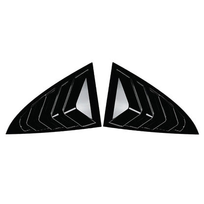 2 x Vivid Black Rear Window Side Louver Covers for Tesla Model S (2017-2025)