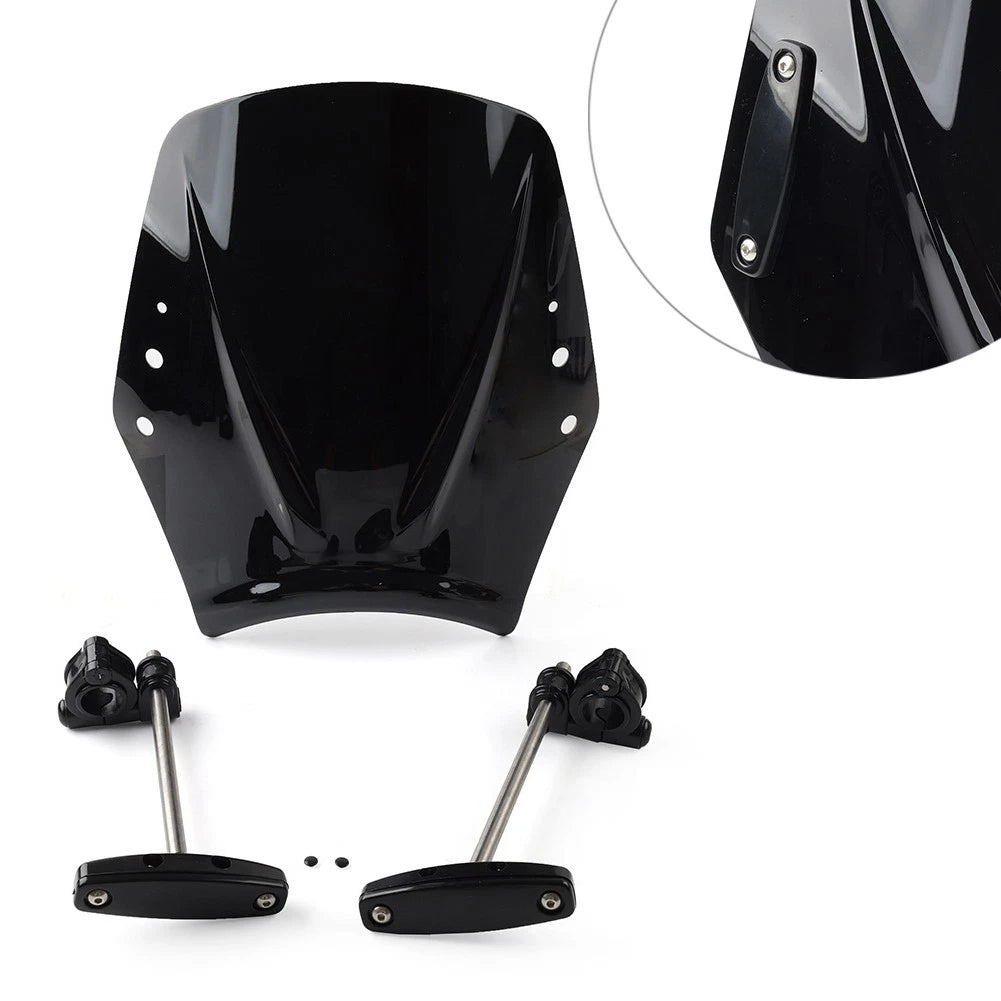 Universal Motorcycle Windshield Deflector for Various Models - Black