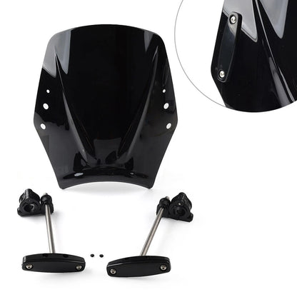 Universal Motorcycle Windshield Deflector for Various Models - Black
