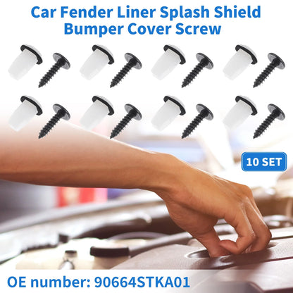 10 x Car Fender Liner Splash Shield Bumper Cover Screws for Honda Accord (2003-2007)