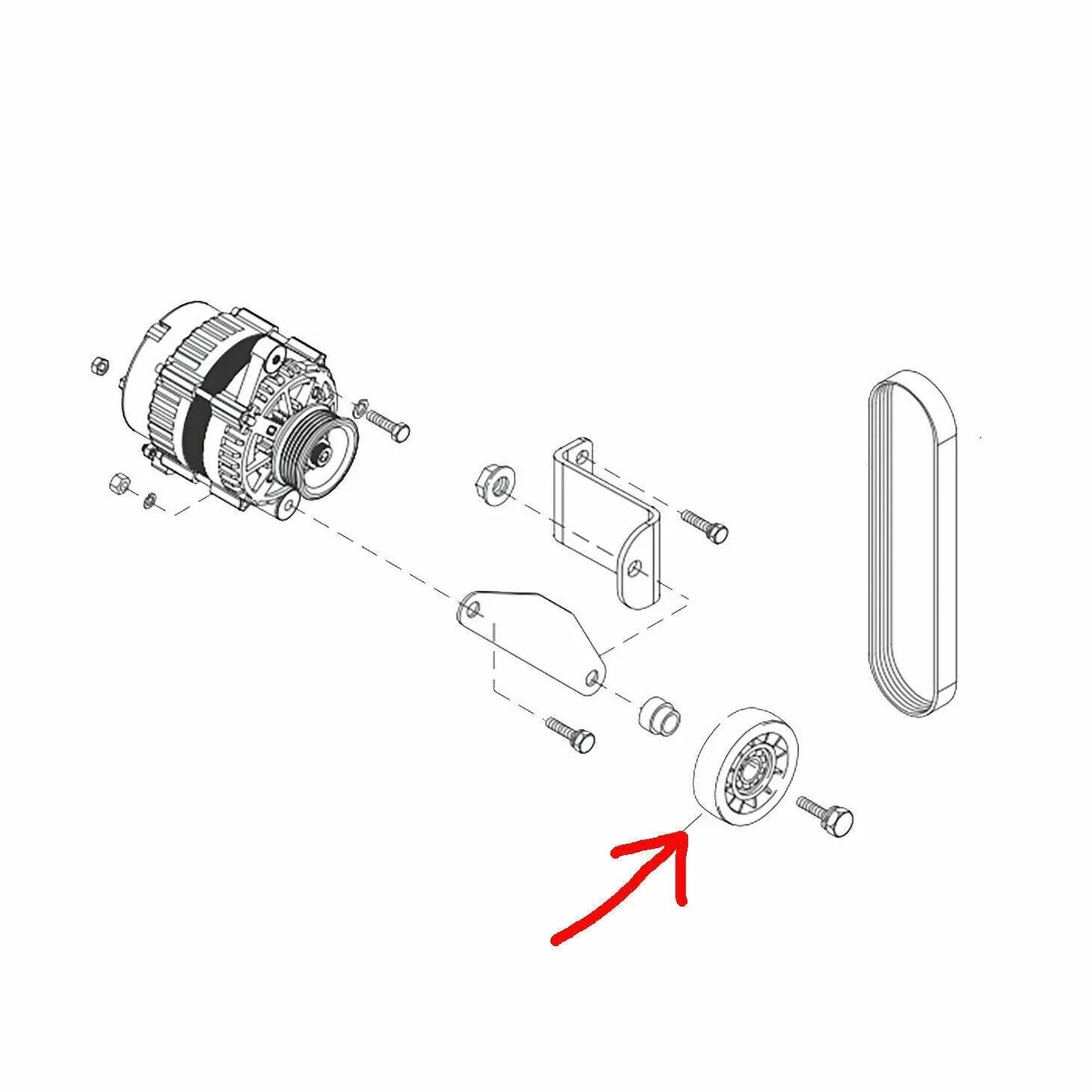 Marine Serpentine Belt Pulley for MerCruiser 5.7/5.8/8.1L