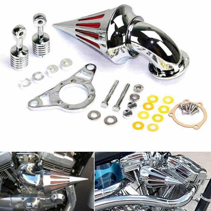 Chrome Spike Air Cleaner Intake Filter for Harley Softail Road King
