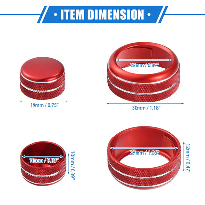 3 x AC Climate Control Knob Rings for Chevrolet Corvette C6 (2005-2013)