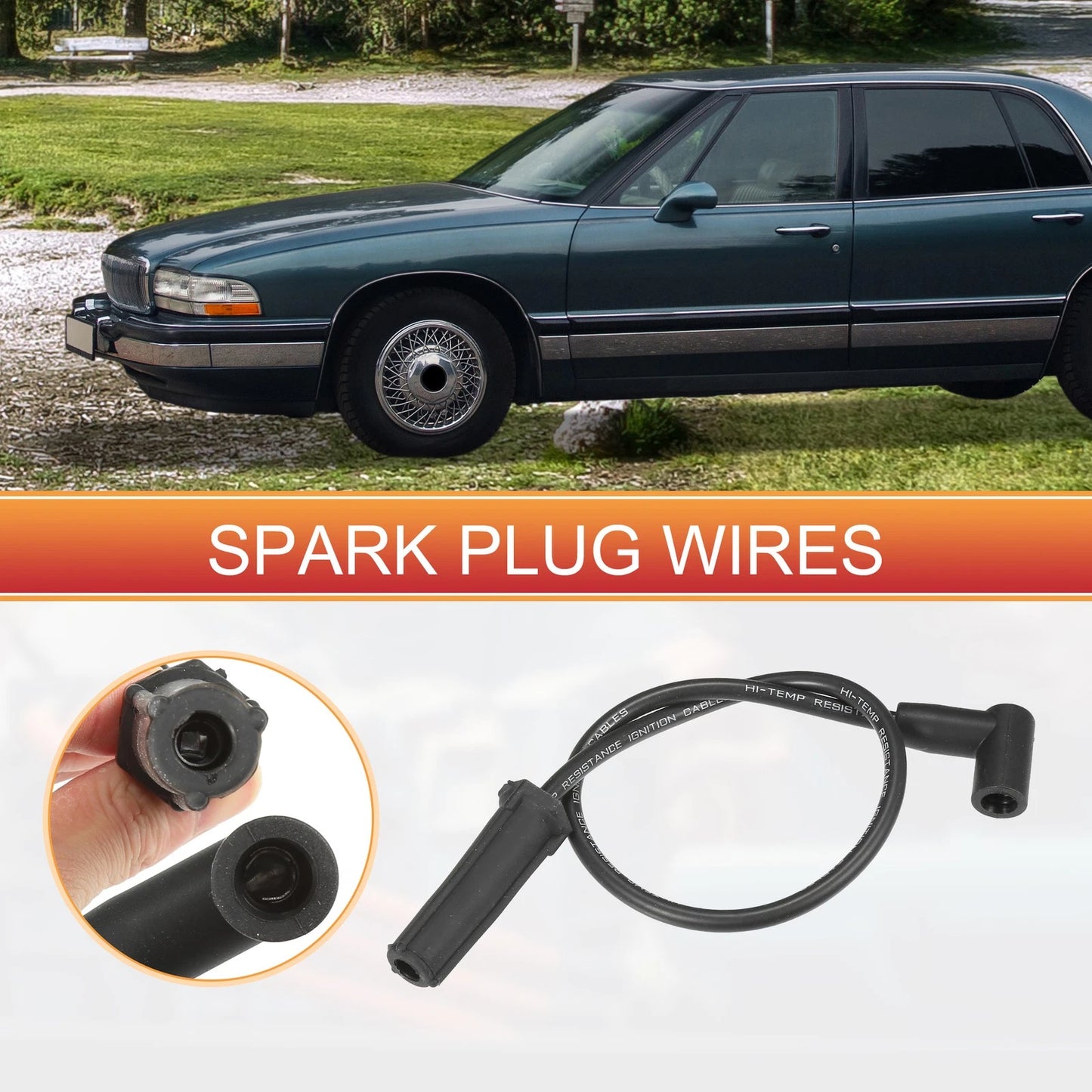 6 Pcs Spark Plug Wire Ignition Coil Cable for Buick LeSabre Lucerne