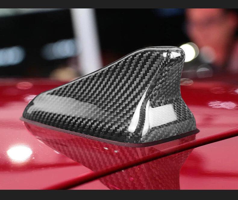 Dry Carbon Fiber Roof Shark Antenna Cover Caps Trim for Kia Stinger 2018-2023