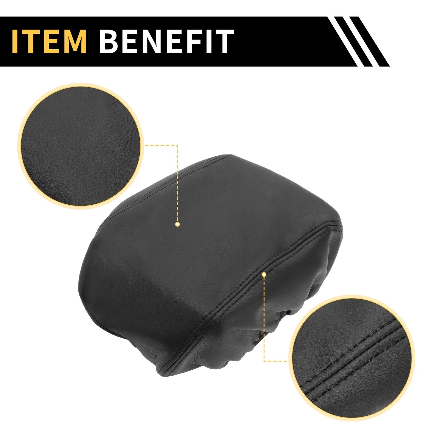 Arm Rest Cover for Jeep Wrangler Microfiber Leather Black (2007-2018)