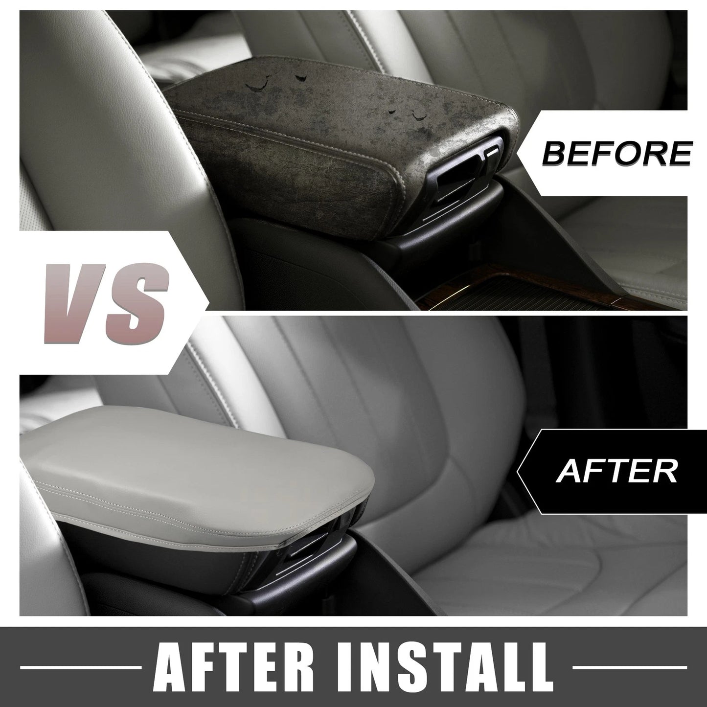 Center Console Armrest Cushion Cover for Toyota RAV4 (2019-2023) Gray