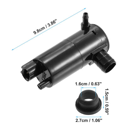Windshield Washer Motor Pump Set with Grommet for Nissan Altima Rogue (2007-2019)