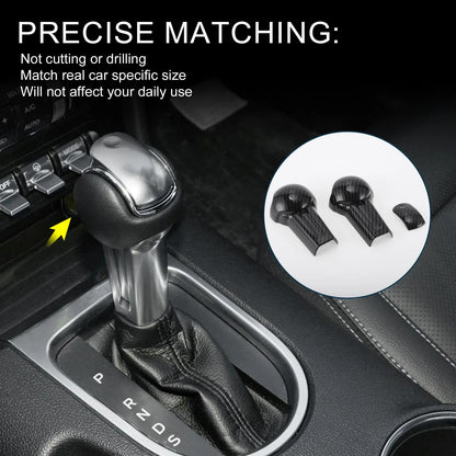 Gear Shift Knob Cover for Ford Mustang 2015-2023 Black Decorator