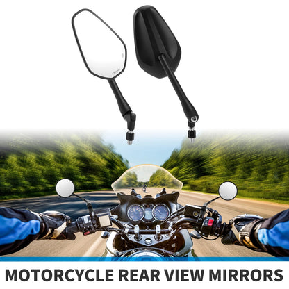 M10 Rear View Mirrors Polygonal Handlebar Black Iron Plastic for Motorcycle