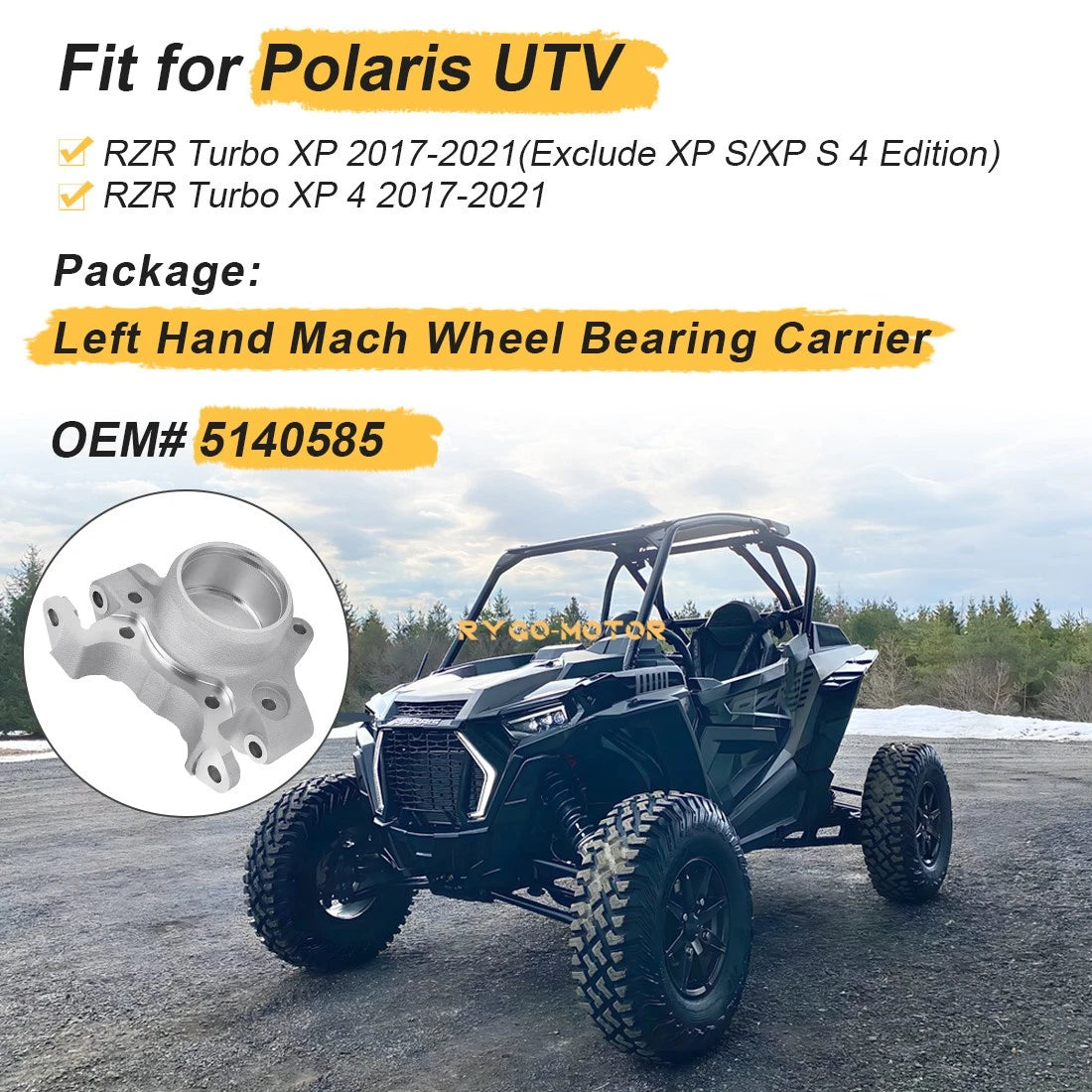 Left Hand Mach Wheel Bearing Carrier for Polaris RZR XP Turbo (2017–2021)