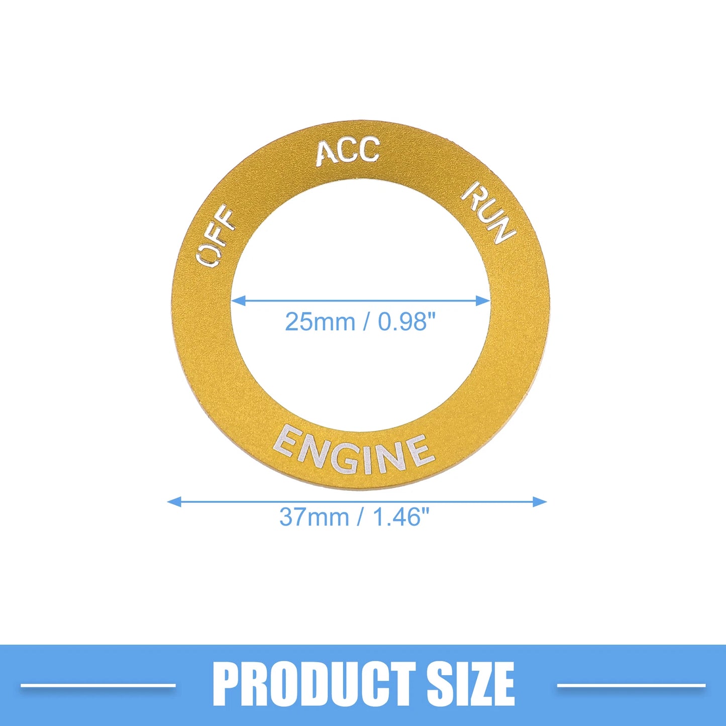 Engine Start Button Sticker for Dodge Charger Challenger Aluminum Gold Tone