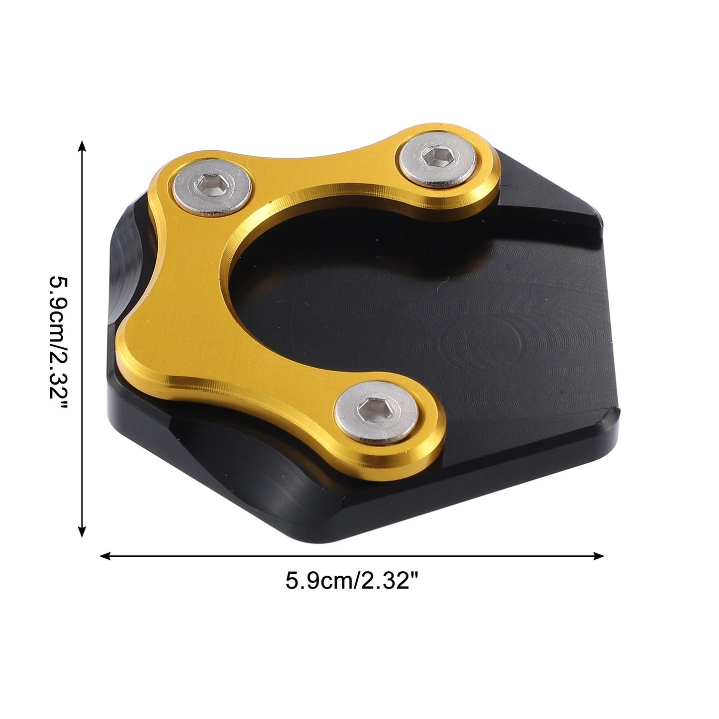 1 Set Aluminum Alloy Motorcycle Kickstand Plate Pad for Honda GB350 Gold Black