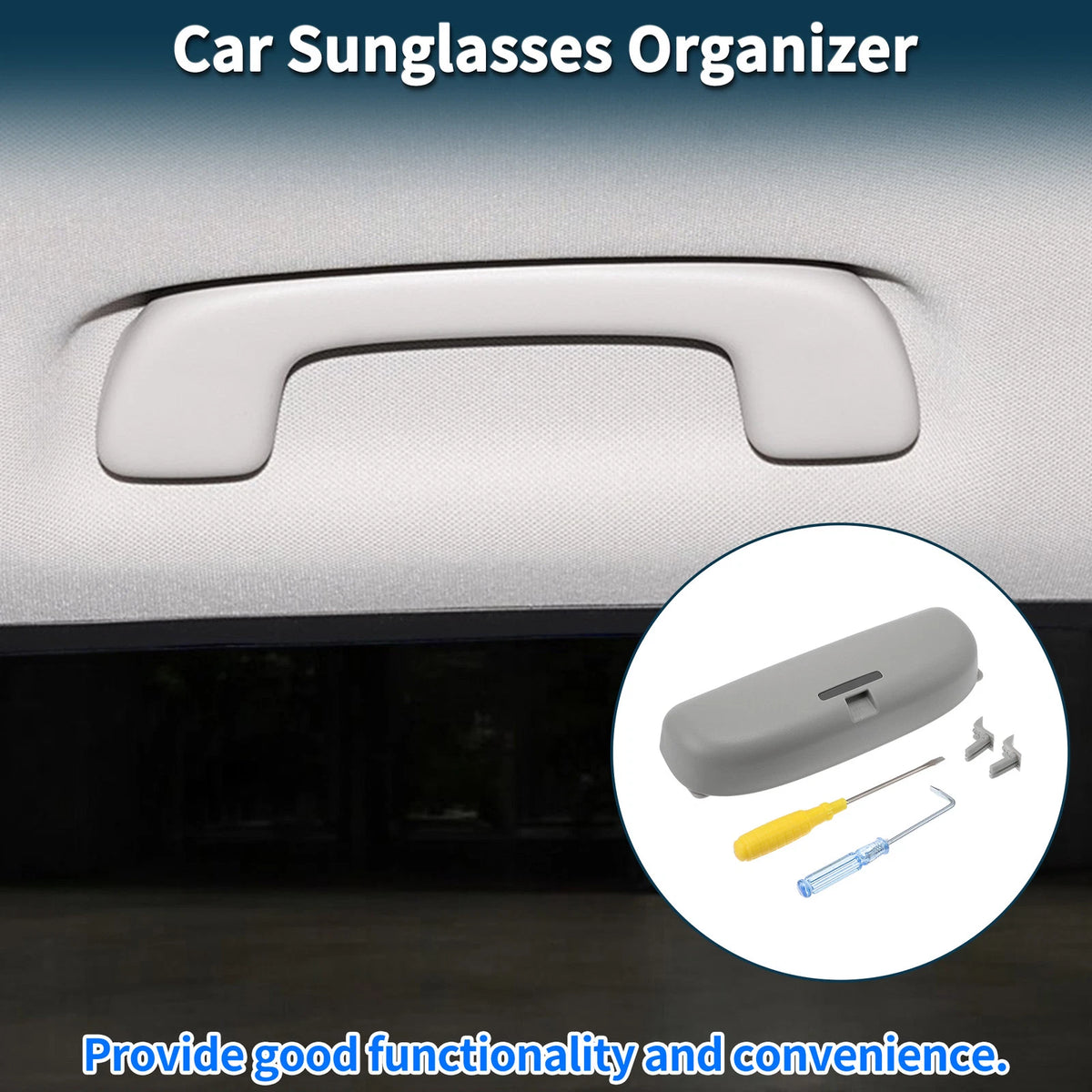 Sunglasses Case for Toyota Camry 2018-2022 Eyeglasses Holder Storage Box Grey