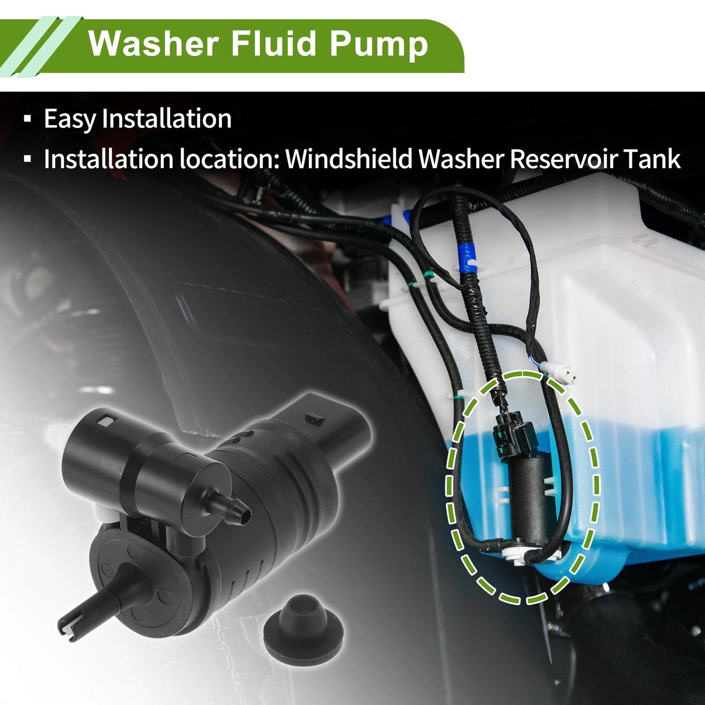 Windshield Washer Pump for JEEP CHEROKEE 2014-2018 with Grommet