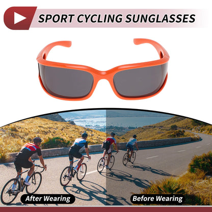 Motorcycle Riding Goggles Gray Lens Orange Red Frame Tri-acetel Cellulose