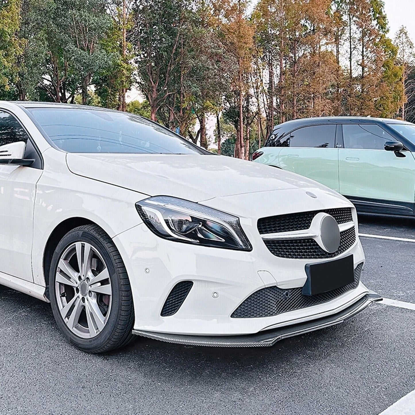Front Bumper Spoiler Lip for Mercedes Benz A Class W176 (2016-2018)
