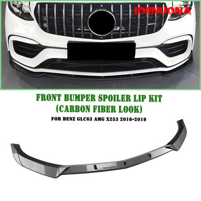 Front Bumper Spoiler Lip Splitter for Benz GLC63 AMG X253 (2016-2019)