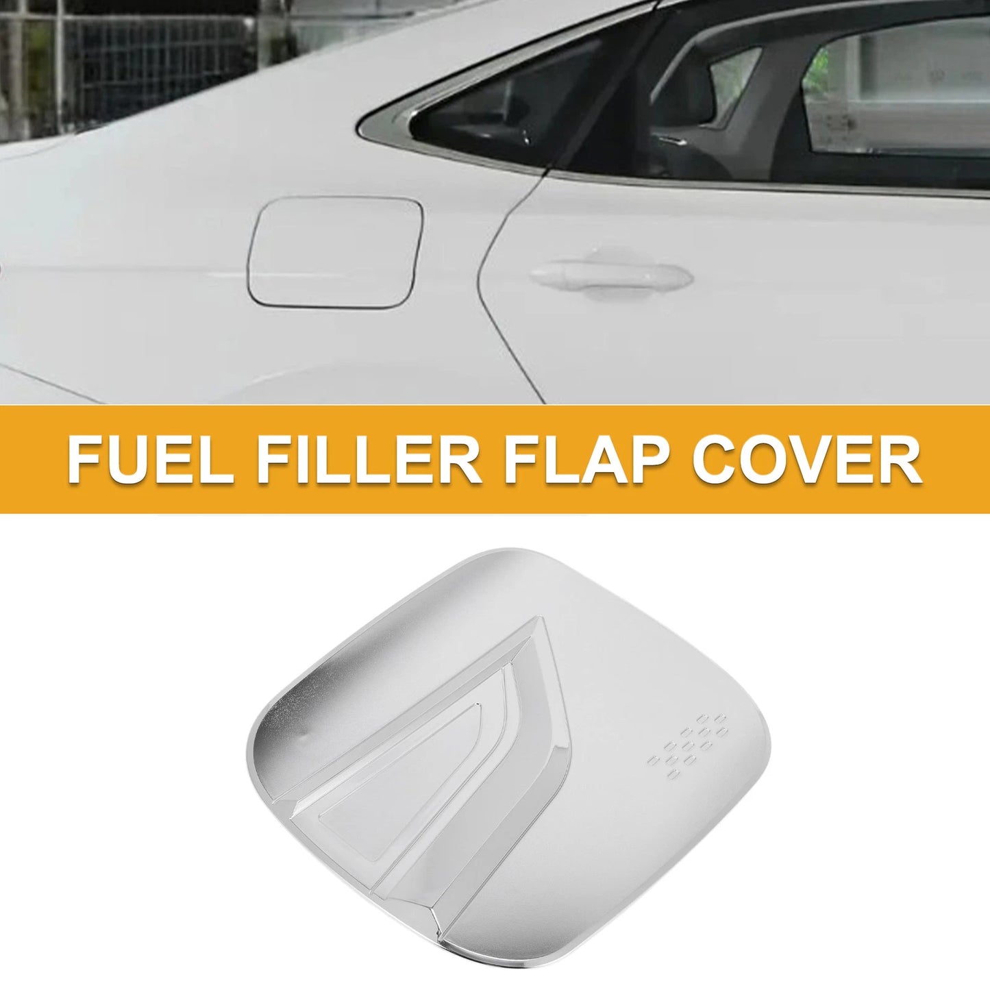 Fuel Tank Door Cap for Lexus NX 2022-2025 Gas Tank Flap Chrome Silver Tone