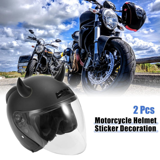 2 x Car Motorcycle Helmet Bull Horn Bumper Decoration Suction Cup Black