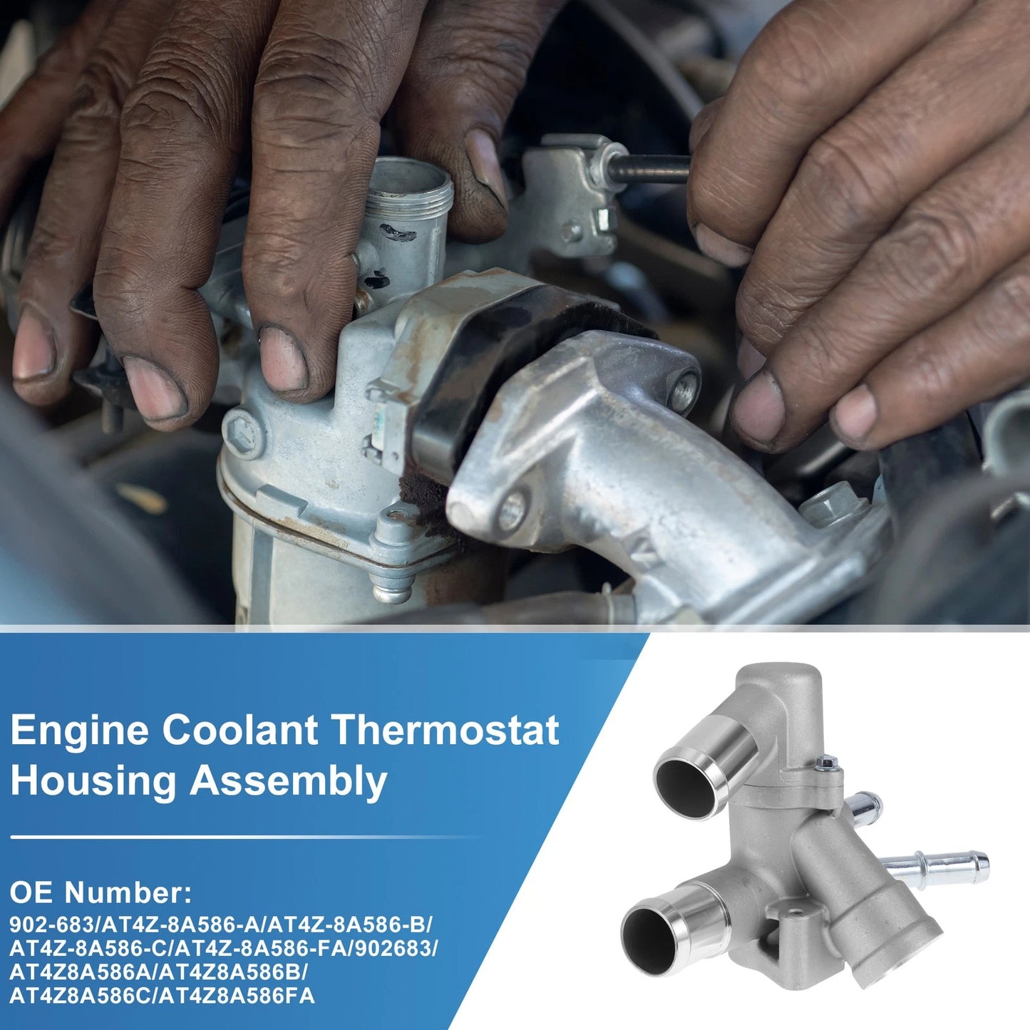 Engine Coolant Thermostat Housing for Ford Edge 3.5L (2015-2018)