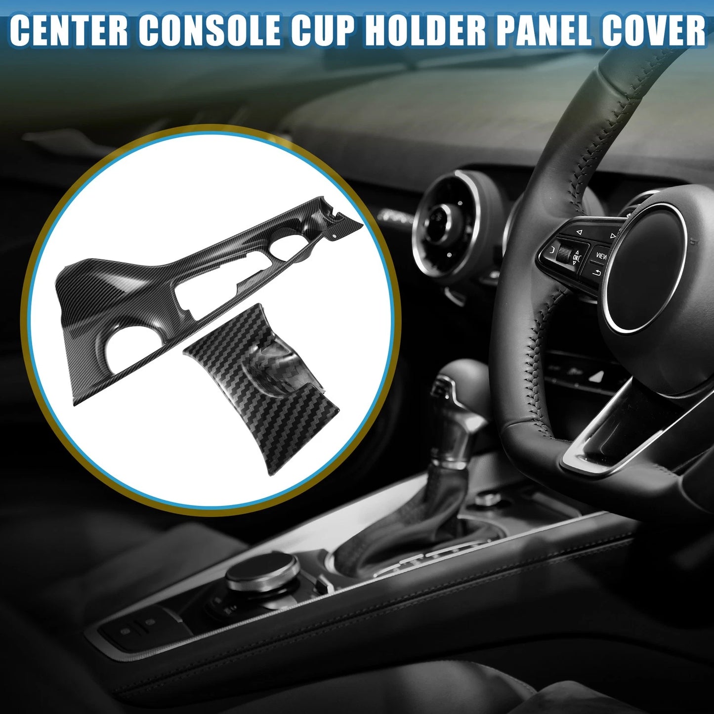 Center Console Cup Holder Panel Cover Trim for Toyota CHR (2017–2021)