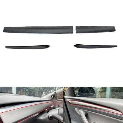 Armrest Panel Cover for Tesla Model 3 & Y (2017-2023) Matte Black