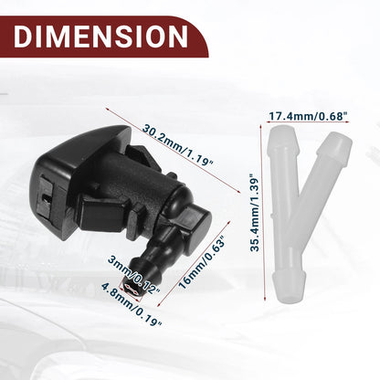 Windshield Washer Nozzle Set for Ford Edge (2015-2023) with Hose & Connectors