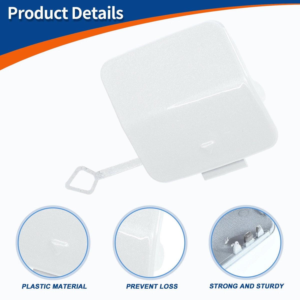 Front Car Bumper Tow Hook Cover for BMW 1 Series (2011-2019) Mineral White