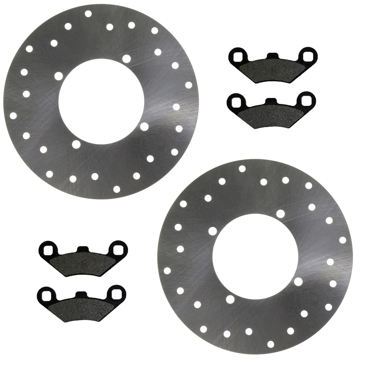 2 x Rear Disc Brake Rotors & Brake Pads for Polaris ATP 330 & 500 (2004–2005)