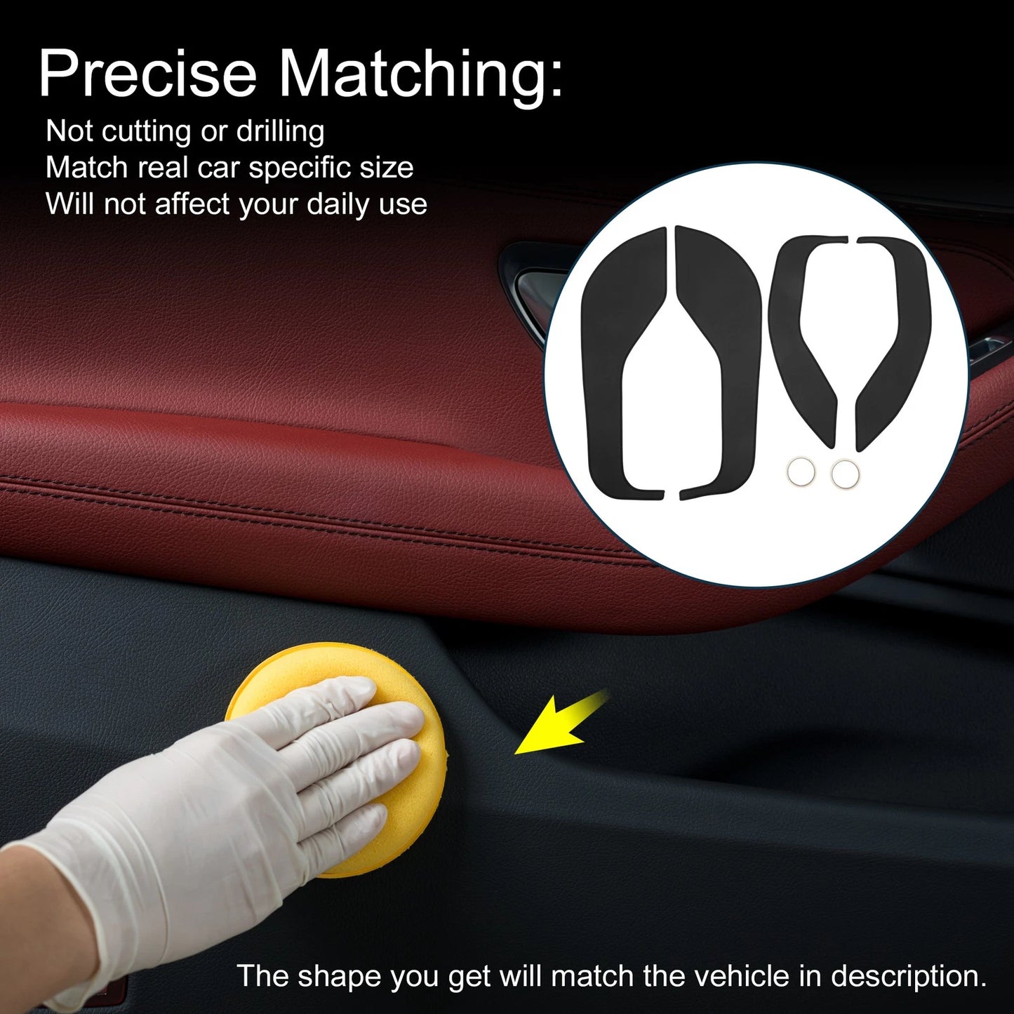 Car Door Anti Kick Pad Sticker Protector for Ford Mustang (2022) - Black