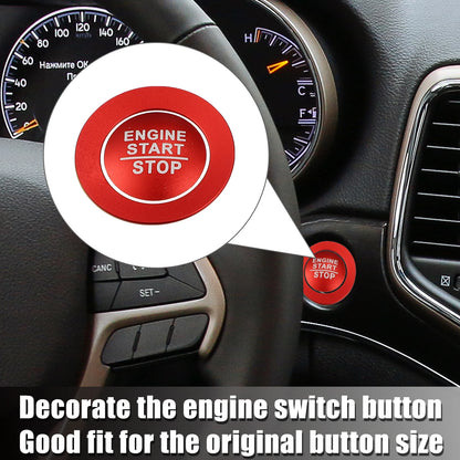 Engine Start Stop Button Cover Trim Kit for Jeep Cherokee Red