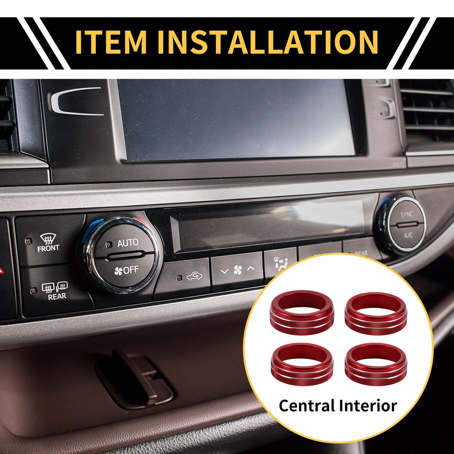 Air Conditioner Heater Switch Knob Cover Ring for Toyota Tacoma (2020-2023)