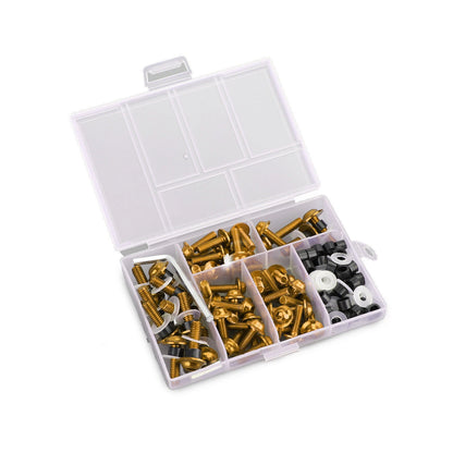 158 Piece Gold Aluminium Fairing Screw Trim Set for Motorcycles