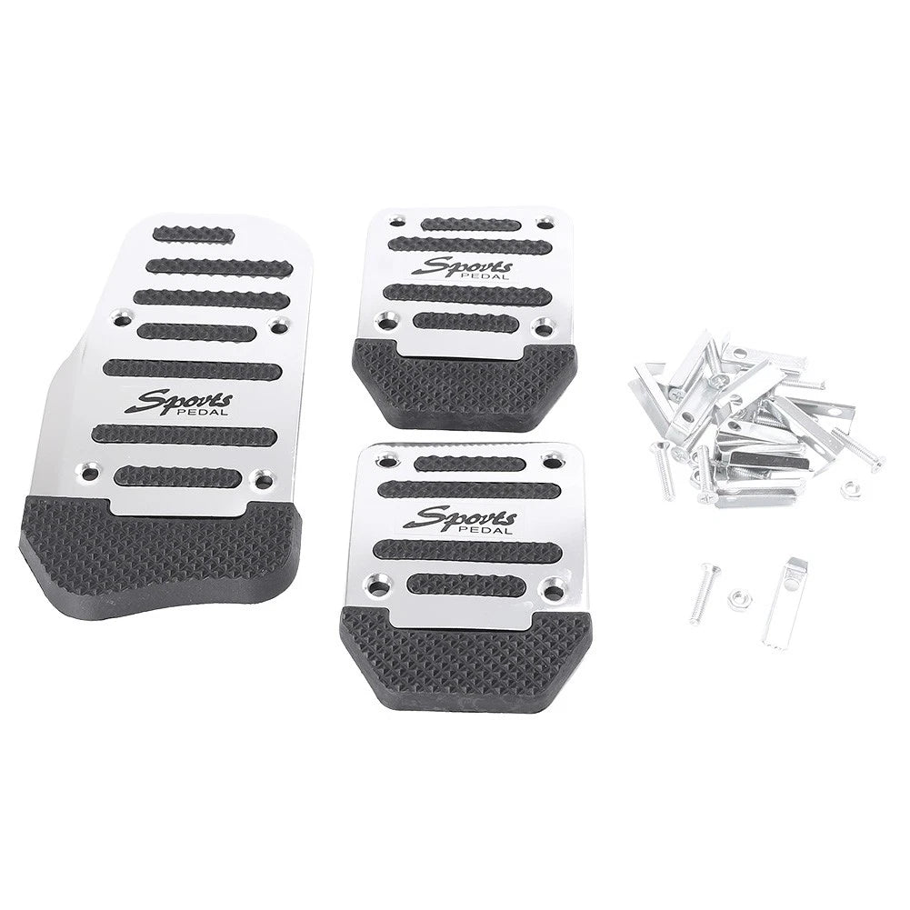 Anti-Slip Foot Rest Throttle Brake Clutch Pedal for Universal Manual Silver