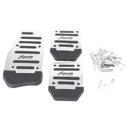 Anti-Slip Foot Rest Throttle Brake Clutch Pedal for Universal Manual Silver
